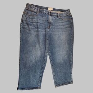 Lane Bryant Women's Cotton Blend Blue Size 22 Boyfriend Capri Jeans Zip